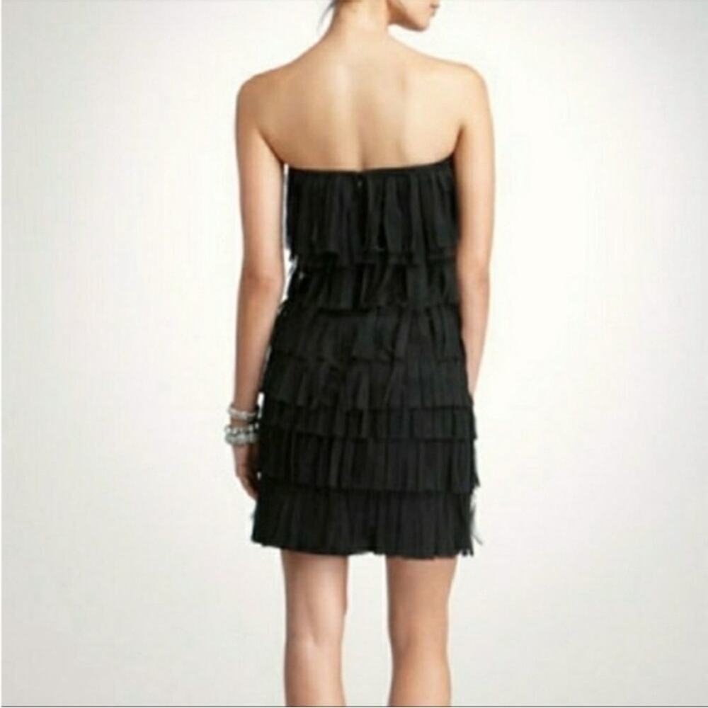 Ann Taylor Strapless Tulle Fringe Dress Black Size 6 EUC - Picture 3 of 8